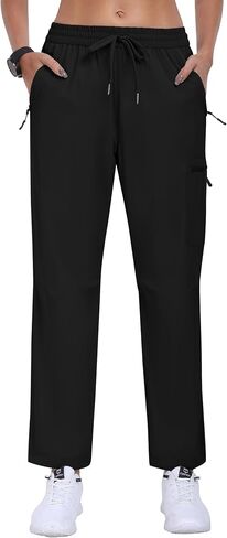 MoFiz Women's Hiking Cargo Pants Lightweight Joggers Elastic Waist Athletic Outdoor Sweatpants Casual Travel Pant with Pocket in Saudi Arabia