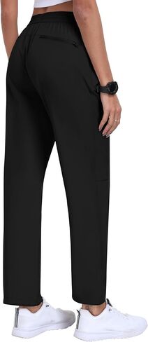 MoFiz Women's Hiking Cargo Pants Lightweight Joggers Elastic Waist Athletic Outdoor Sweatpants Casual Travel Pant with Pocket in Saudi Arabia
