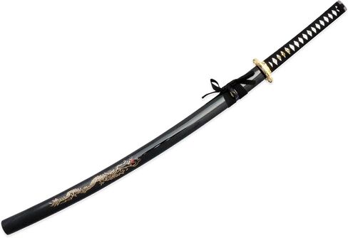 Traditional Japanese Handmade Sharp Katana Samurai Sword with Scabbard and Sword Stand in Saudi Arabia