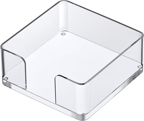 Amazing Abby Acrylic Luncheon Napkin Holder (6.5"x6.5"), Plastic Napkin Dispenser with Non-Slip Pads, Clear Napkin Stand, Great for Kitchen Counter, Dining Table, Bathroom Vanity, and More in Saudi Arabia
