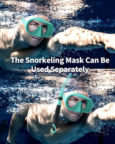 Dry Snorkel Set, Full Silicone Seal Scuba Diving Swim Mask,180° Clear View Snorkel Mask with Anti-Fog Coating Tempered Glass,Snorkeling Gear for Adults & Youth. in Saudi Arabia