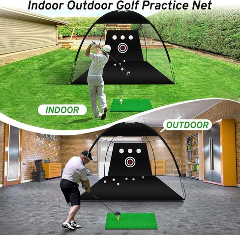 Golf Net, Golf Practice Net with Golf Hitting Mat, Home Golf Hitting Aid Nets for Backyard Driving Chipping Swing Training with Target/Balls/Tee/Bag Golf Accessories Gifts for Men/Golf Lovers in Saudi Arabia