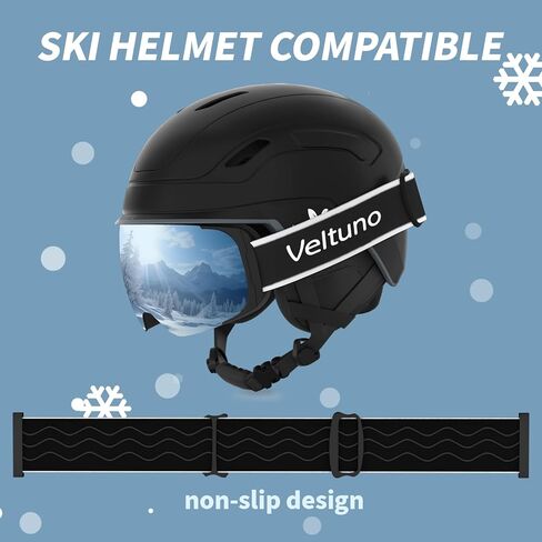 نظارات التزلج للرجال والنساء البالغين والشباب، نظارات OTG على الجليد مضادة للضباب، نظارات الثلج للحماية من الأشعة فوق البنفسجية رؤية واسعة in Kuwait