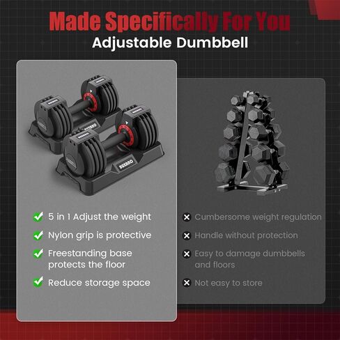 Adjustable Dumbbell 25LB Single Dumbbell Weight, 5 in 1 Weight Dumbbell with Non-Slip Handle,Ideal for Home Gym Workouts in Saudi Arabia
