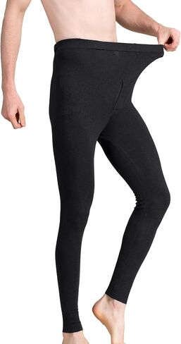 Grenasasilk رجل ميرينو الصوف + طبقة قاعدة الحرير الطقس البارد الحرارية طماق طويلة جونز الملابس الداخلية الصوف السراويل أسود كبير in Kuwait