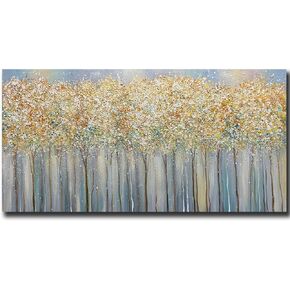 Art,24x48 Inch 100% Hand-Painted Oil Paintings on Canvas Art Modern Wall Art Paintings for Wall Decor Tree Contemporary Painting Home Decor Art