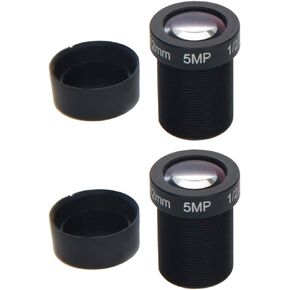 Othmro 2Pcs 12mm CCTV Camera Lens 5MP F2.0 Pixels Security WiFi Camera Lens 1/2.5Inch Wide Angle for Camera M12 Threaded Dia for CCTV IP Camera Panoramic CCTV Camera Lens