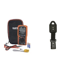 Klein Tools MM400 Multimeter, Digital Auto Ranging, AC/DC Voltage, Current, Capacitance & 69381 Alligator Clip Test Leads, Heavy-Duty Replacement Meter Leads