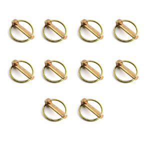 10pcs M10 Carbon Steel Heavy Duty Lynch Pin Tractor Trailer Trucks Pin Ring Clips for Farm Trailers Trucks Mowers 7/16"x 1-3/4"