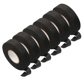 Automotive Cloth Anti Abrasion Tape, 3/4X 50ft Fabric Wire Loom Harness Tape- Strong Adhesion Black Wrap Protection Insulation Cable Fixed-Noise Damping (Non-Flame Retardant) 2 Rolls