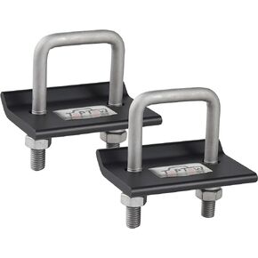 TOPTOW 64707 Trailer Hitch Tightener Anti Rattle Clamp for 1.25 Inch and 2 Inch Receiver Hitches, Black Aluminum Stabilizer Plate, 2 Packs