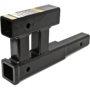 MaxxHaul 70070 Trailer Hitch - Dual Tow Hitch Extension Reciever - 4000 lbs. GTW Capacity , Black , Size: 2 inch