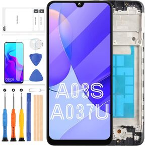 for Samsung Galaxy A03s A037U Screen Replacement SM-A037U LCD Display Touch Screen Digitizer Assembly A03S LCD Frame Parts Kit (Not for A037A A037W A037G and A03) (161MM Bigger Size(US Version))