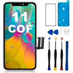 for iPhone 11 Screen Replacement 6.1", 3D Touch Screen COF LCD Display Digitizer for A2111, A2223, A2221 with Repair Tools Kit + Waterproof Frame Adhesive Sticker in Saudi Arabia
