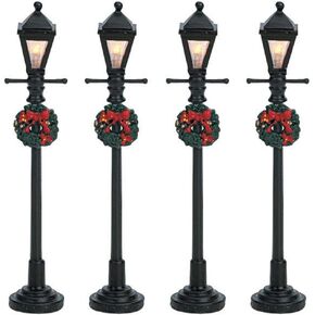 Lemax Village Collection 4" Gas Lantern Street Lamp, Set Of 4 #64498