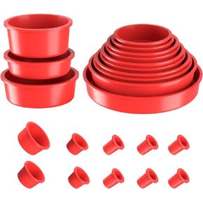 GODIAG Automotive Cap Plugs Kit 23 PCS Suitable for Smoke Leakage Testing and Various Automotive Pipeline Openings Automotive Block Cap Plugs Kit for Automotive Smoke Machine Leak Detector, Red