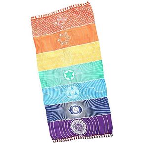Rainbow Chakra Yoga Mat Sunscreen Shawl Hippy Boho Gypsy