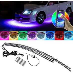 12 قطعة من مجموعات إضاءة LED للدراجات النارية، 16 مليون لون للتحكم في تطبيق RGB للدراجات النارية LED أضواء مزامنة مع الموسيقى مقاومة للماء لدراجات Harley Davidson Kawasaki سوزوكي هوندا.