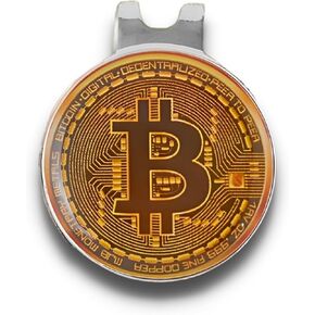 Bitcoin Golf Ball Marker with Magnetic Hat Clip Set - Men's and Women's Golf Accessories and Gift Ideas - 2 Bitcoin Ball Markers - Removable Attaches Easily to Golf Cap