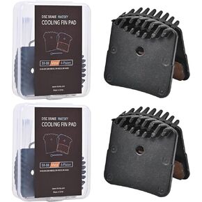 Inkesky BR-08 Disc Brake Pads Compatible with Shimano H03C / Sur-Ron/Segway X160 X260 / Talaria Sting MX3 MX4- Metal with Cooling Fin for 4-Piston Caliper - 2 Pairs