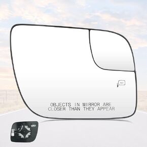 Youxmoto Side Heated Mirror Glass Fit For Ford Explorer 2011 2012 2013 2014 2015 2016 2017 Driver Left and Passenger Right, with Back Holder, Fits BB5Z17K707M BB5Z17K707A, 1 Pair
