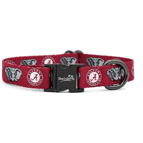 Alabama Crimson Tide Custom Handmade Adjustable Nylon Collars and Leashes (Large Collar)