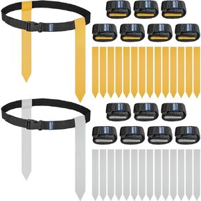 Flag Football Belts, Flags for Flag Football Set 14 Player, Flag Football for Kids Adults and Youth Training Equipment (Yellow and Gray)