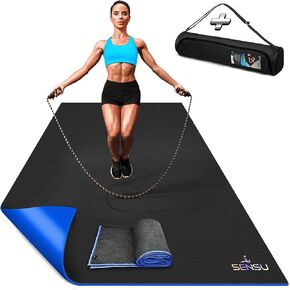 Large Exercise Mat – 6’ x 4’ x 8.5mm Extra Thick Workout Mats for Home Gym Flooring - Perfect for Jump Rope, Weights, Cardio and Fitness– Durable High Density Non-Slip Workout Mat- Shoe Friendly