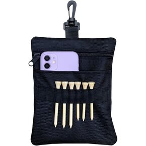 Golf Tee Pouch Bag,Zipper Golf Ball Bag,Golf Accessory Pouch,Golf Accessories for Men