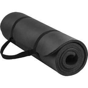 Signature Fitness Extra Thick High Density Anti-Tear Exercise Yoga Mat with Carrying Strap