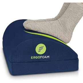 ErgoFoam Adjustable Foot Rest for Added Height - Mesh Orthopedic Teardrop Design - Large Premium Under Desk Foot Rest - Most Comfortable for Lumbar, Back, Knee Pain (Black)