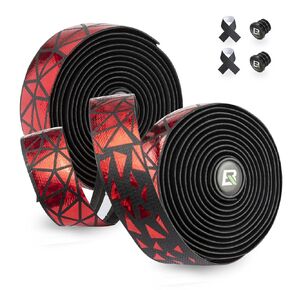 ROCKBROS Bike Handlebar Tape - Road Bicycle Bar Tapes 2 Roll PU Leather Surface EVA Foam Cycling Handle Bar Wraps with End Plugs