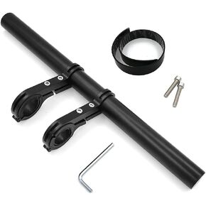 Bicycle Handlebar Extender 11.8 in, Bicycle Handlebar Extension, Multi-Functional Aluminum Alloy Extension Bracket, Handlebar Extension Bracket, Used for Computer lamp Bracket (Black)