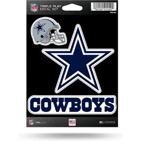 Rico Industries NFL Dallas Cowboys Triple Play Decal Set 5" x 7" (3 Decals)