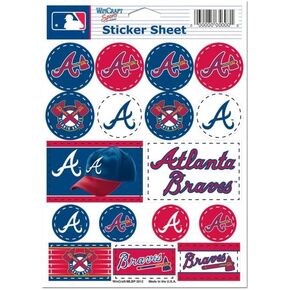 Wincraft MLB Atlanta Braves Vinyl Sticker Sheet, 5" x 7"
