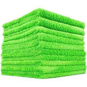 The Rag Company - Creature Edgeless Auto Detailing Towels (10-Pack) Professional 70/30 Blend, Dual-Pile Plush Microfiber, Buffing & Polishing, 420gsm, 16in x 16in, Black