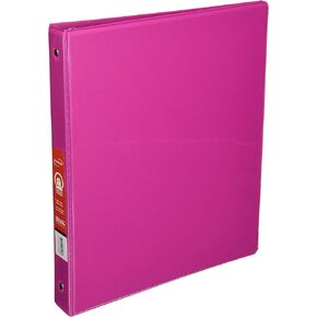 BAZIC 1" Fuschia 3-Ring View Binder w/ 2-Pockets