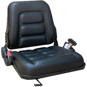 Universal Forklift Seat Waterproof Forklift Suspension Seat with Safety Belt Adjustable Forklift Seat for Tractor Loader Excavator Forklift Black