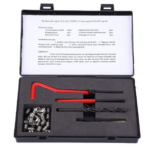 30Pcs Thread Repair Kit,M6 x 1(Length 2D) Stainless Steel Twisted Drill Tap Wrench Threaded Insert Tool,Metric-Imperial Units Conversion Helicoil Repair Kit
