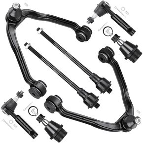 Front Upper Control Arms - Ball Joints for Escalade Chevy Silverado Avalanche Suburban Tahoe GMC Yukon | Tie Rod Ends Suspension Kit Replaces K80942 ES3488 ES3493T K6541