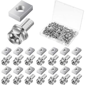 48 Pack Motorcycle Battery Terminal Bolt Square Nut Kit M6 x 16mm Motorcycle Battery Bolts Battery Terminal Nuts Stainless Steel Battery Screw and Nut for Motorcycle ATV Bike Scooter Part Accessories
