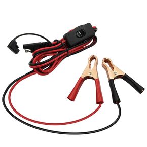 8.2FT/2.5M SAE to Alligator Clips Wire Harness with 12V Switch 16AWG 2Pin SAE to Battery Clamp Cable Quick Disconnect Extension Cord