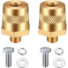 2 Packs Battery Terminal Connectors Set, Auto Battery Post Terminals Post Adapters, for M8 Top or Side Post Threaded Terminal Charging Post Extender Adaptor Conversion Nuts Screws
