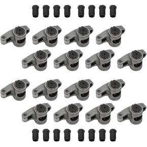 CCIYU 16pcs Engine Roller Rocker Arm 1.5 Ratio 7/16" Compatible with 327 350 400 Small Block for Chevy Engine Rocker Arm BAPN02002