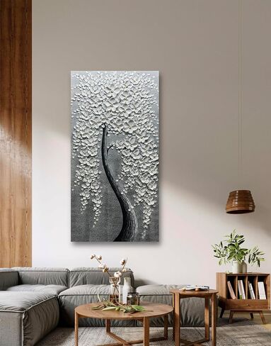 Yika Art, 3D Paintings Modern Abstract Oil Painting Hand Painted On Canvas Abstract Artwork Picture Wall Decoration for living room - Golden Lucky Tree Wall Art-24X48 Inch in Saudi Arabia