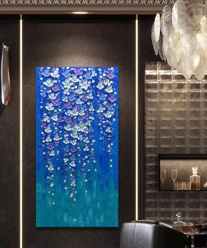Yika Art, 3D Paintings Modern Abstract Oil Painting Hand Painted On Canvas Abstract Artwork Picture Wall Decoration for living room - Golden Lucky Tree Wall Art-24X48 Inch in Saudi Arabia