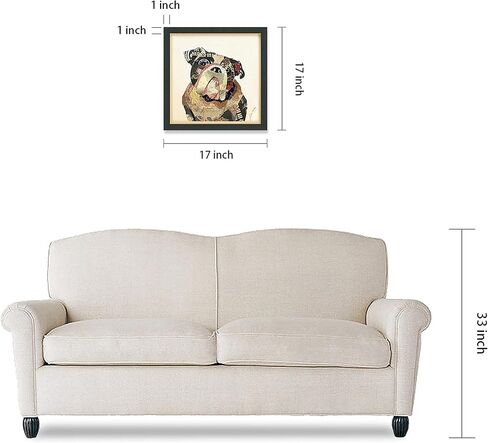 Empire Art Direct "English Bulldog Dimensional Collage Framed Graphic Art Under Glass Wall Art Ready to Hang, Living Room, Bedroom & Office, 17in x 17in x 1.4in in Saudi Arabia