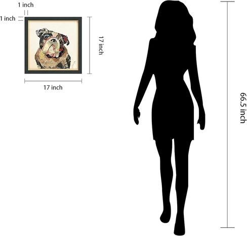 Empire Art Direct "English Bulldog Dimensional Collage Framed Graphic Art Under Glass Wall Art Ready to Hang, Living Room, Bedroom & Office, 17in x 17in x 1.4in in Saudi Arabia