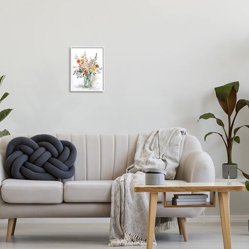 Stupell Industries Warm Summer Meadow Floral Bouquet Still Life Painting, Design by Carol Robinson White Framed Wall Art, 11 x 14, Blue in Saudi Arabia