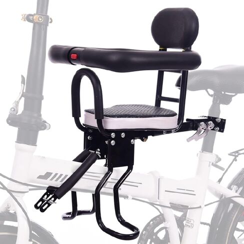 Front Bicycle Seat for Child, Front Mounted Child Bicycle Seat with Handrail Seat Belt and Pedal, with Installation Tools (UP to 100 Pound) in Kuwait